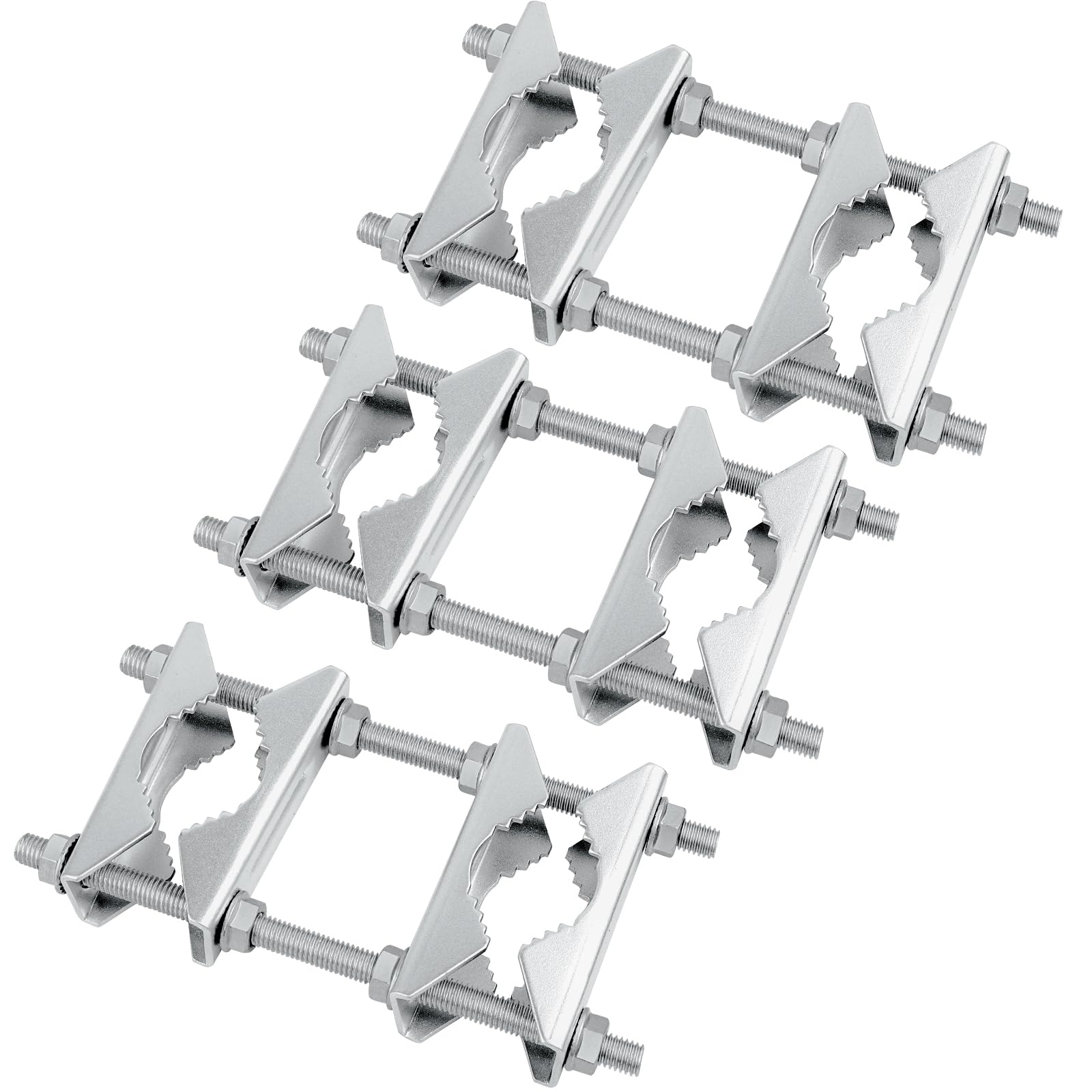Double Antenna Mast Clamp - Heavy Duty Galvanized Iron Mount for Secure Pole-to-Pole Connection, Rust-Resistant, Ideal for Antennas and Satellite