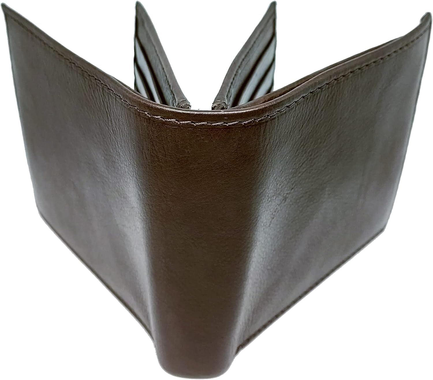 BiFold RFID Mens Leather Wallet With 2 ID Windows, 16 Credit Card Slots, 4 Hidden Pockets, Divided Currency Compartment & Key Holder P51214 (Brown) - Image 5