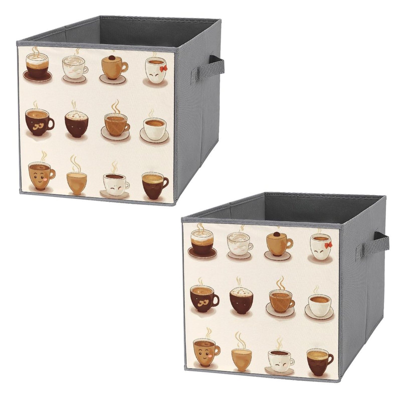 Bac de rangement pliable lot de 2 paniers cubes ouverts de 27,6 cm avec poignées pour la maison