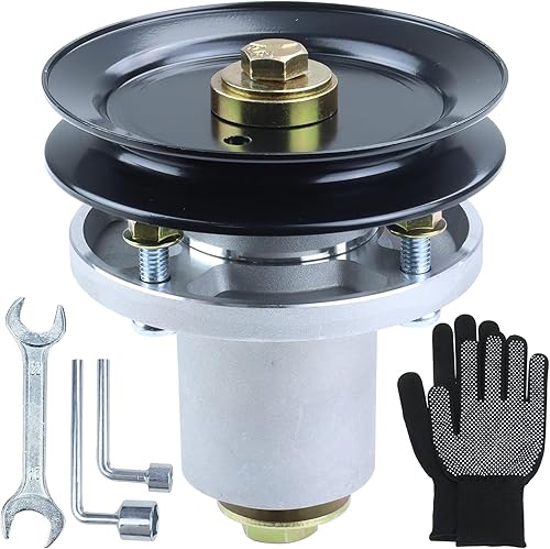 GELASKA 607418 Conjunto de husillo con polea de husillo 604664 sustituye al conjunto de husillo Hustler 601804 para Hustler Raptor SD 54 Conjunto de