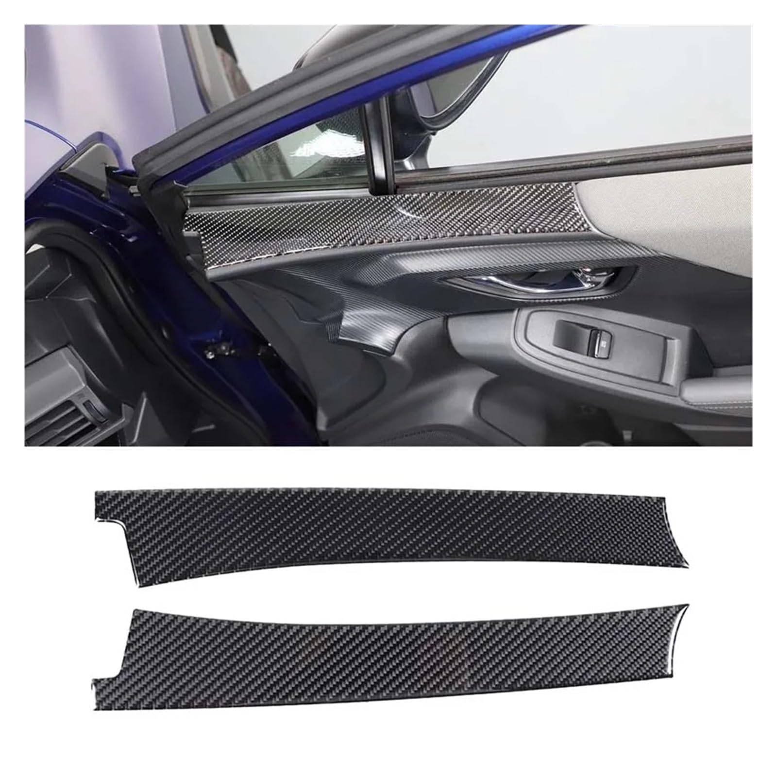 Interior Mouldings for Subaru for Crosstrek 2024 Black Carbon Fibre Car Interior Decoration Trim Frame Stickers Car Accessories Car Accessory(Z-a)