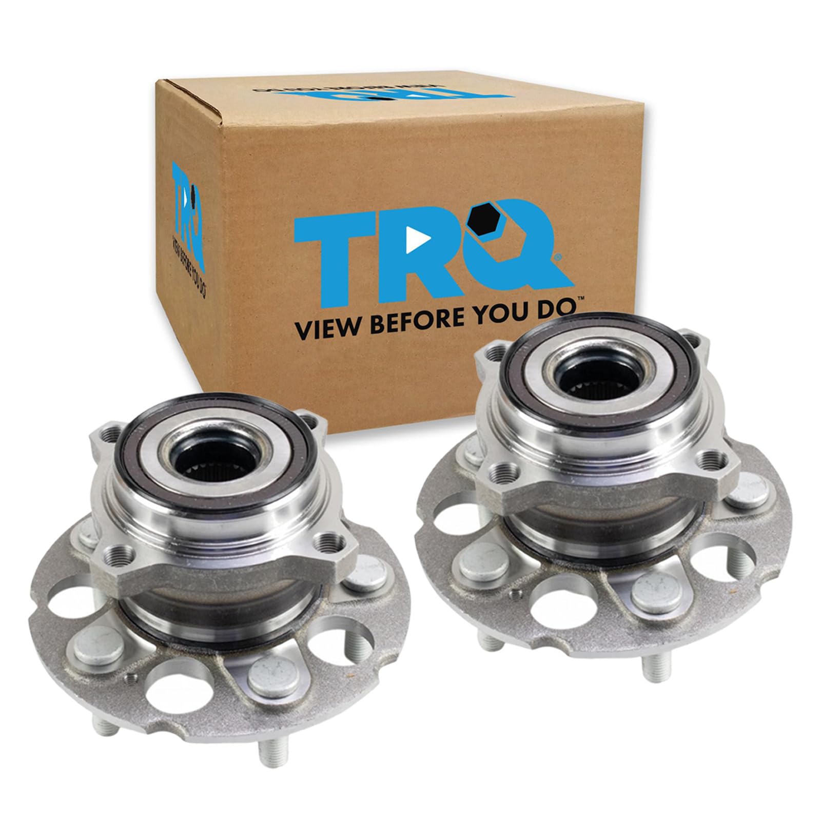 TRQ Rear Left and Right Wheel Bearing and Hub Assembly Set 2 Piece
