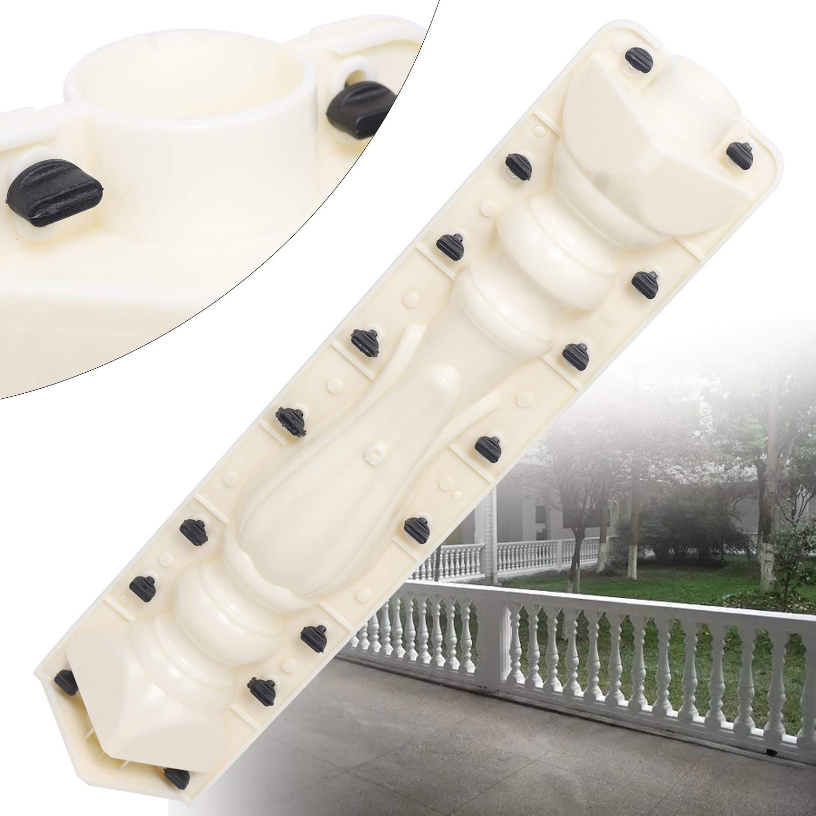 TFCFL Roman Column Concrete Plaster, 1 Set DIY Balustrades Mold Cement Casting Moulds for Concrete DIY Balcony Garden Pool Fence Ornament Decor 27.6 Inch (White)