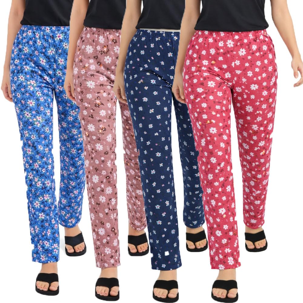 brand flex Women's Cotton Printed Pyjama Pant For Women (Prints May Vary) Combo Pack Of 4-picture-46