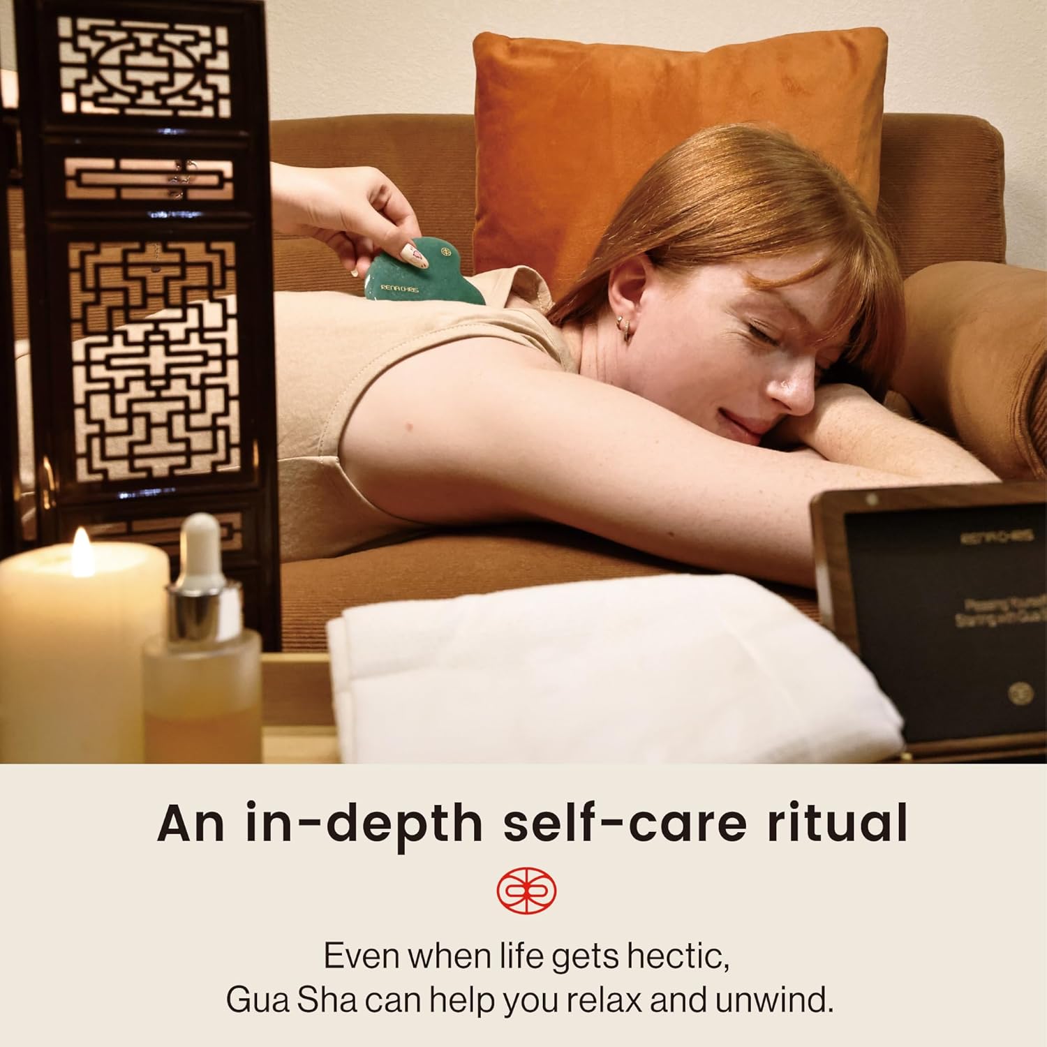 Rena Chris Gua Sha Facial Tool, Natural Jade Stone Body Gua sha with Exquisite Wooden Box, Large Guasha Suitable for Face Lifting, Puffiness Reducing and Whole-Body Massage, Skin Care Massager - Image 7