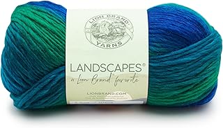 Lion Brand Yarn Landscapes Yarn, Multicolor Yarn for Knitting, Crocheting, 1-Pack, Blue Lagoon - Buy now
