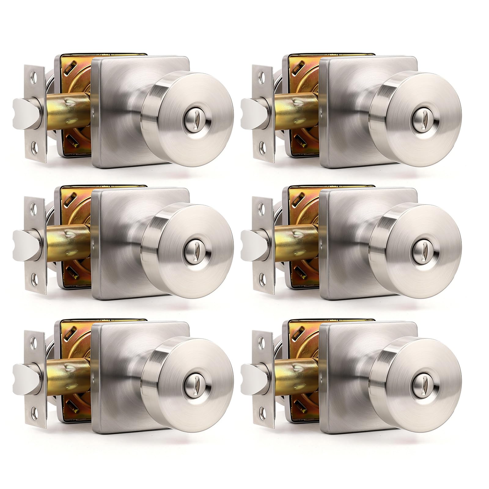 Black Keyless Door Knobs - Privacy & Security -23