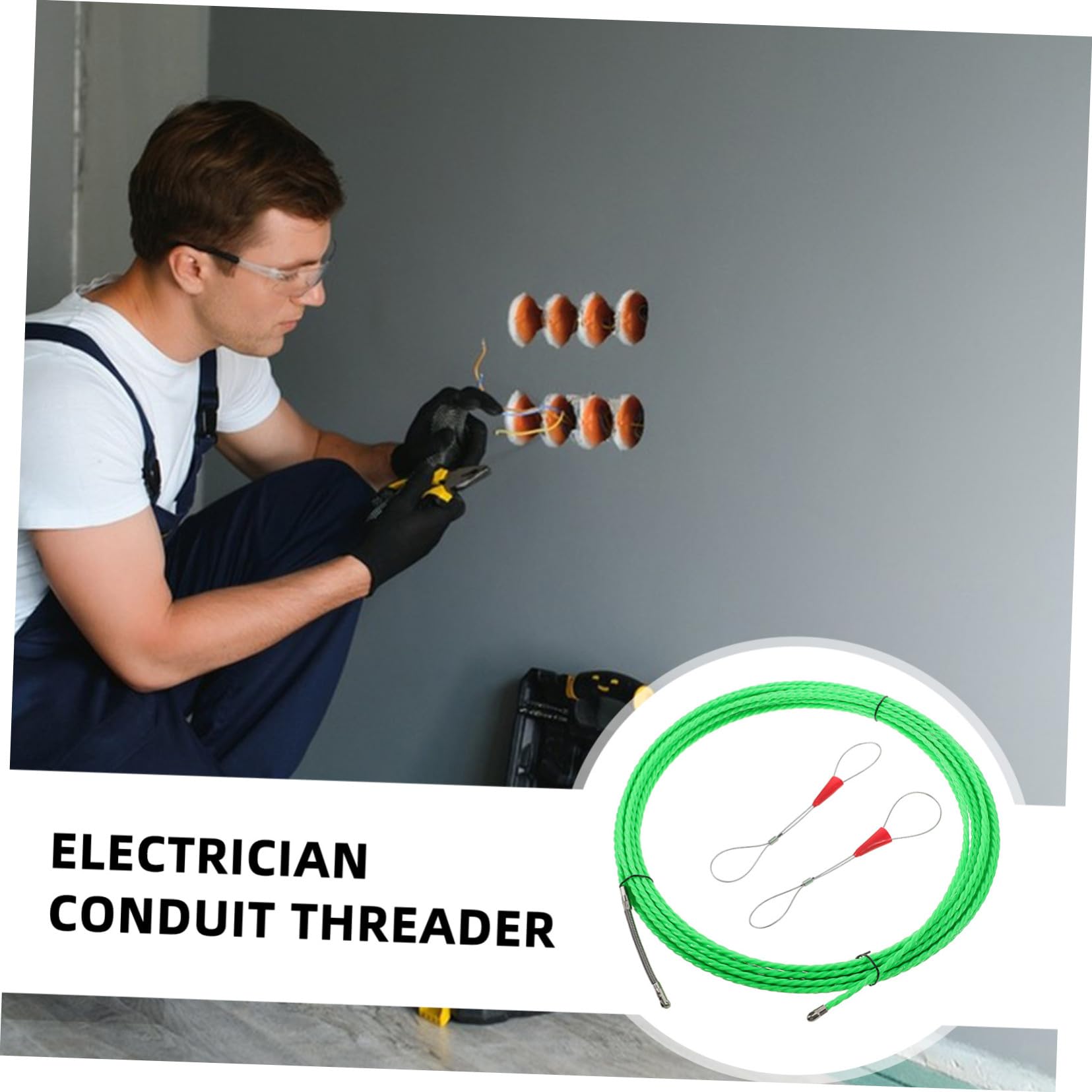 Elektrischer Kabelzieher mit Stahlseil und Federrad Langlebiger Elektrischer Kabel Drahtzieher für Elektroleitungen Vielseitig Einsetzbar für Elektroinstallationen und Heimwerker