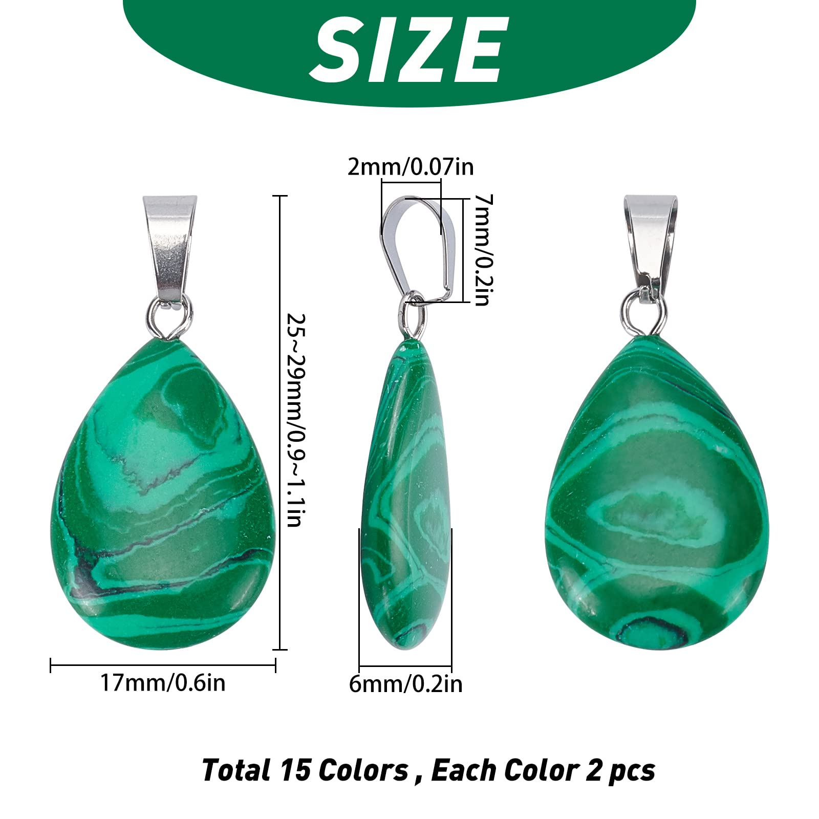 SUNNYCLUE Gemstone Pendants Natural Energy Healing Crystal Mixed Gemstone Charms Colorful Chakra Beads for DIY Jewelry Making Crafts Supplies