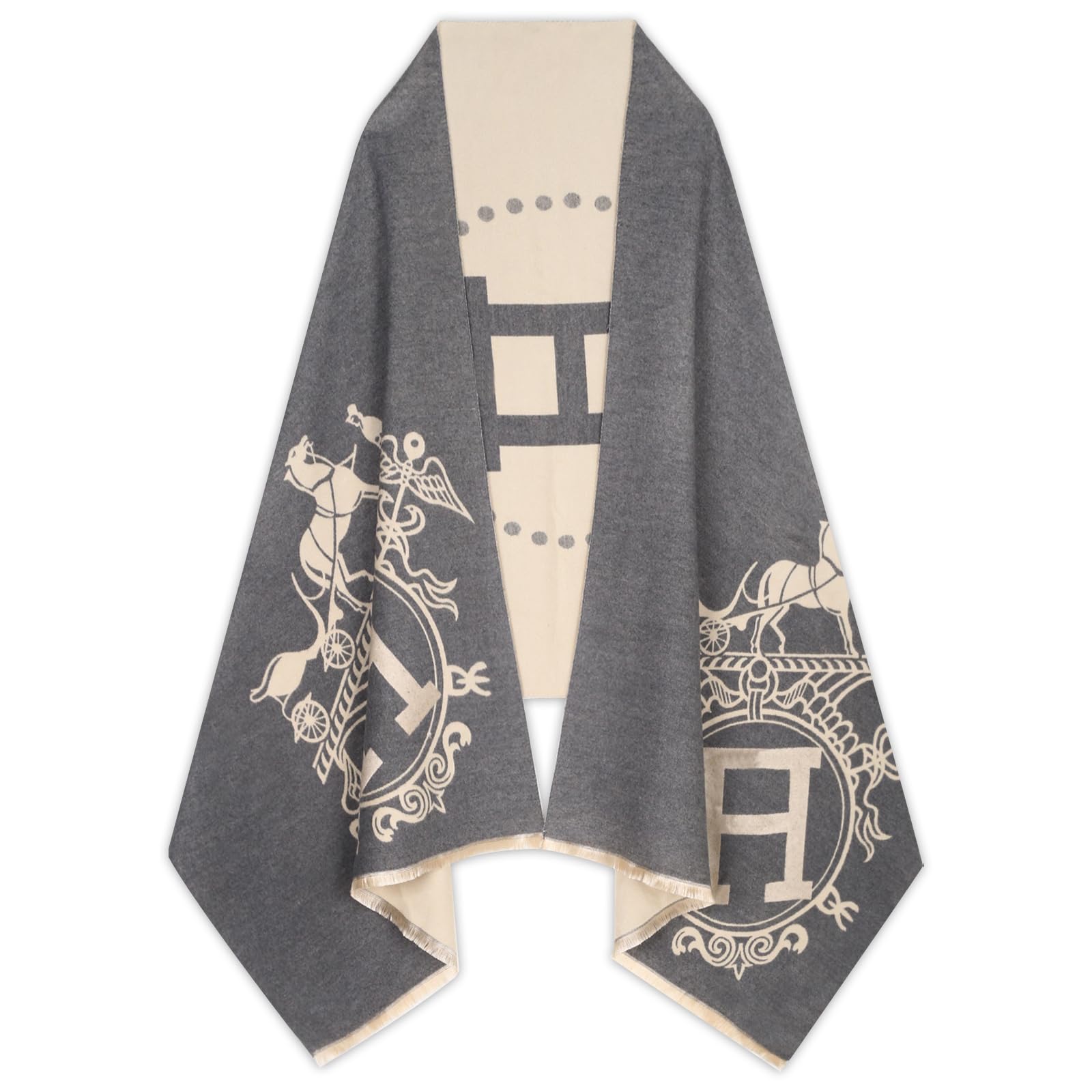 EXTREE Scarfs for Women Pashmina Silky Shawl Wrap for Evening Dressing Blanket Open Front Poncho Cape