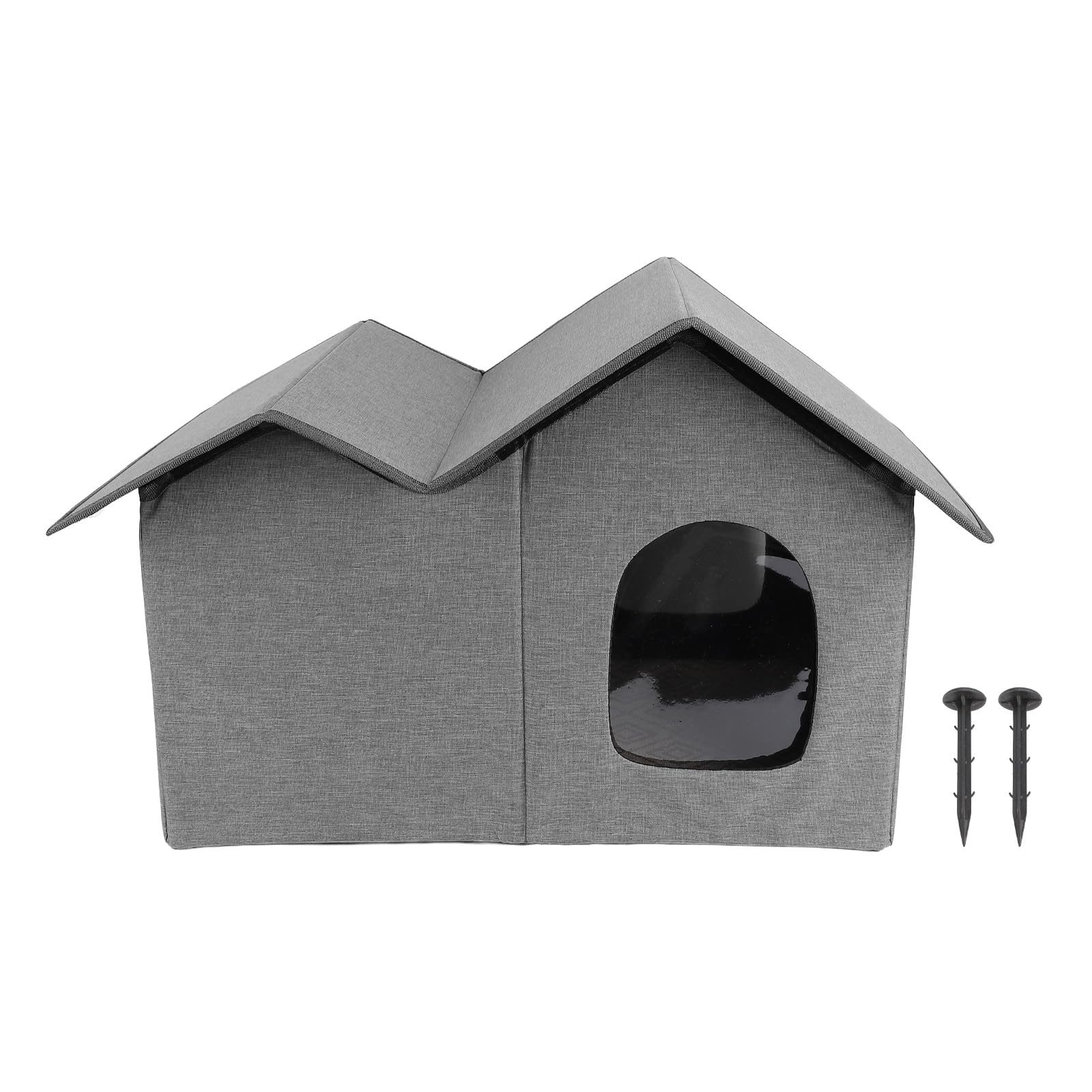 Sxhlseller Tenda Rifugio per Gatti Resistente all'acqua |Spaziosa Cuccia per Gatti Chiusa per Interni Ed Esterni, Rifugio Portatile per la Privacy per Piccoli Spazi, Grigio Scuro 64x43x39 Cm