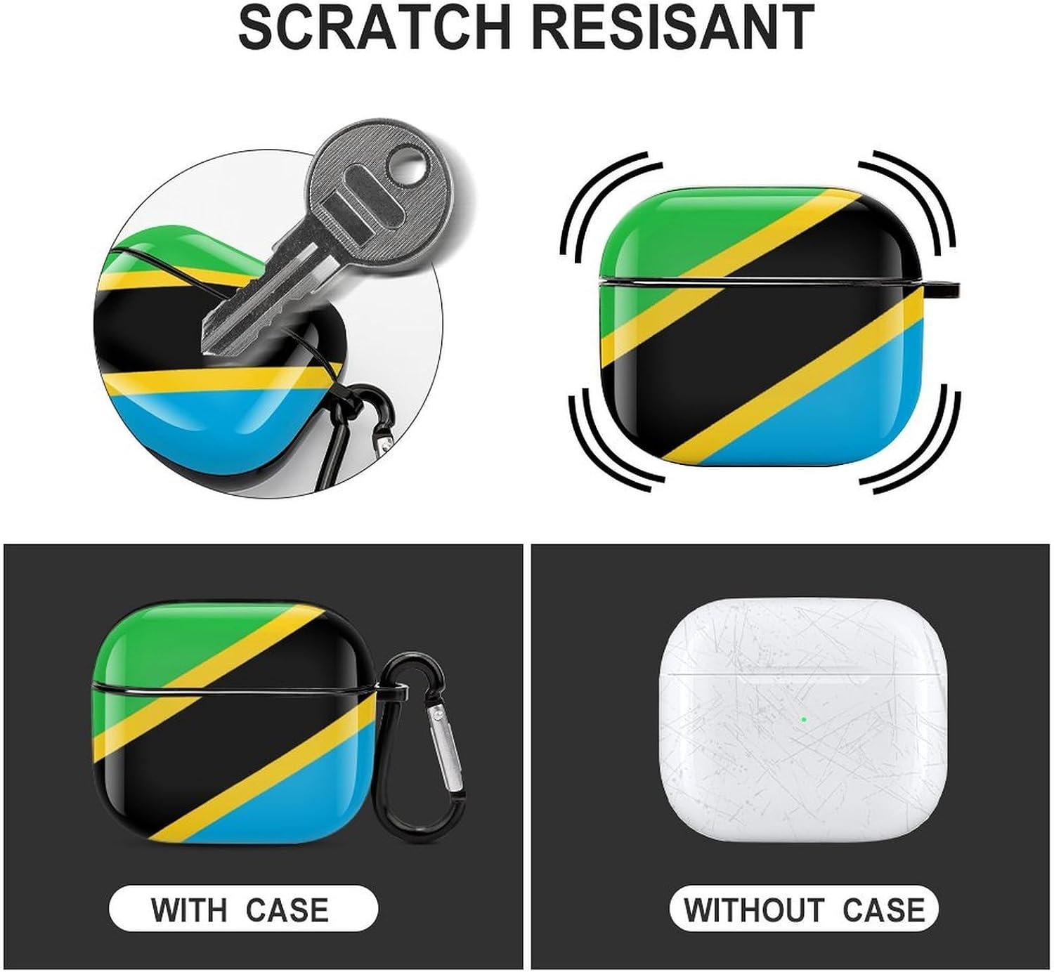 Flag of Tanzania Cute Earbud Case Shockproof Headphone Cases image 3
