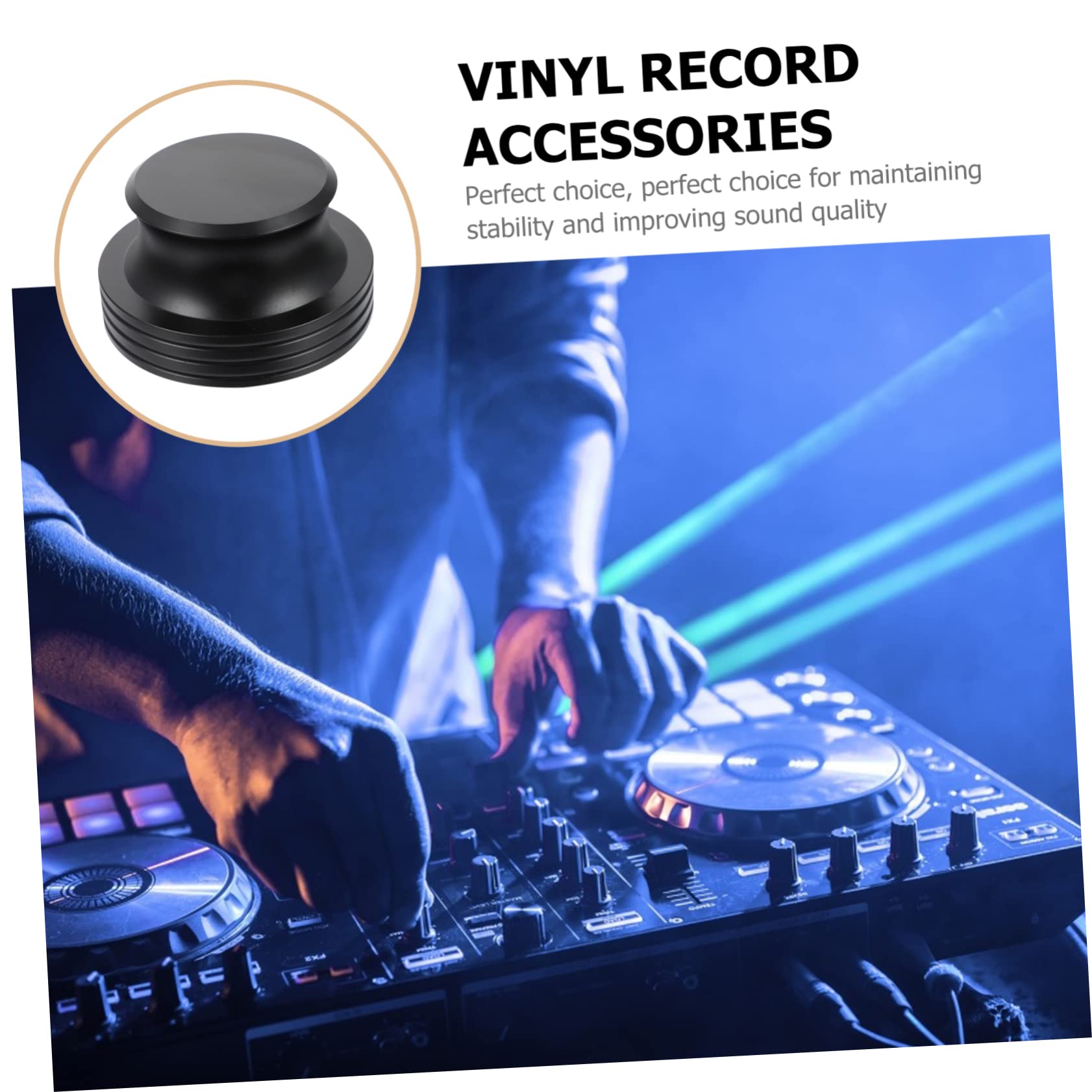 NUOBESTY Estabilizador Calidad de Vinilo de Aluminio Negro de Discos Duradero Accesorio Que Mejora la Sonido y Mantiene la Velocidad Estable para Tocadiscos