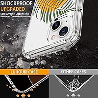 Vista 3 de LUHOURI Funda para iPhone 15 con protector de pantalla – Cristal acrílico transparente – Diseños de moda para mujeres y niñas – Funda protectora