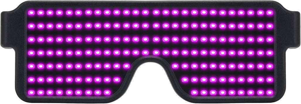 WOWSUN LED Glasses - Light Up Dynamic Party Favor Festival Christmas USB Rechargeable LED Rave Glowing Flashing Glasses