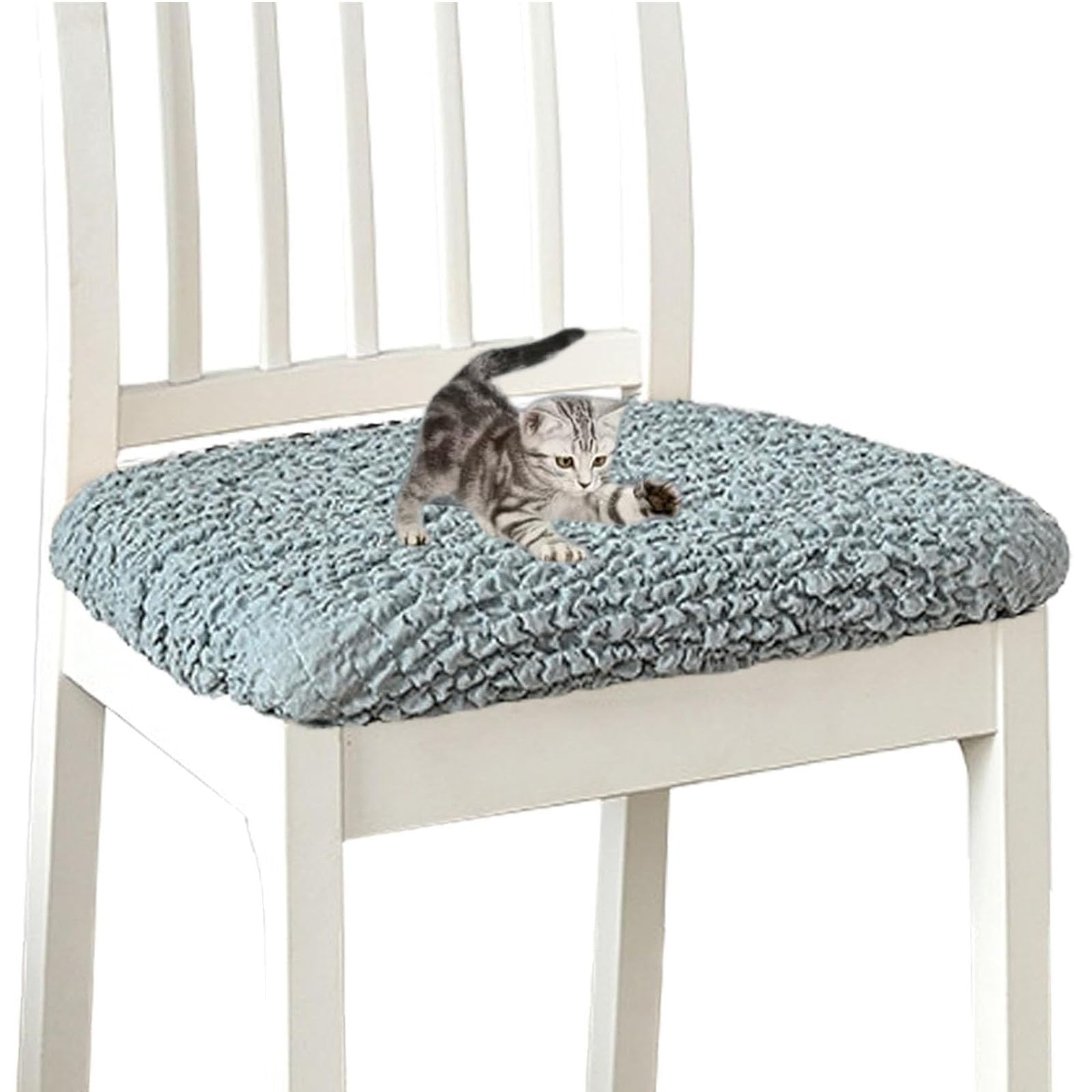 Fundas terciopelo sillón orejero OBASDFD pack de 4 protectores premium azul
