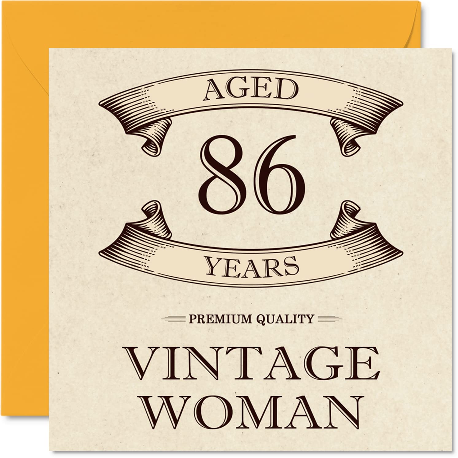 Vintage 86th Birthday Cards for Women - Aged 86 Years - Fun Birthday Card for Mum Sister Wife Granny Nanny Grandma Auntie, 145mm Ladies Greeting Cards, 86th Card