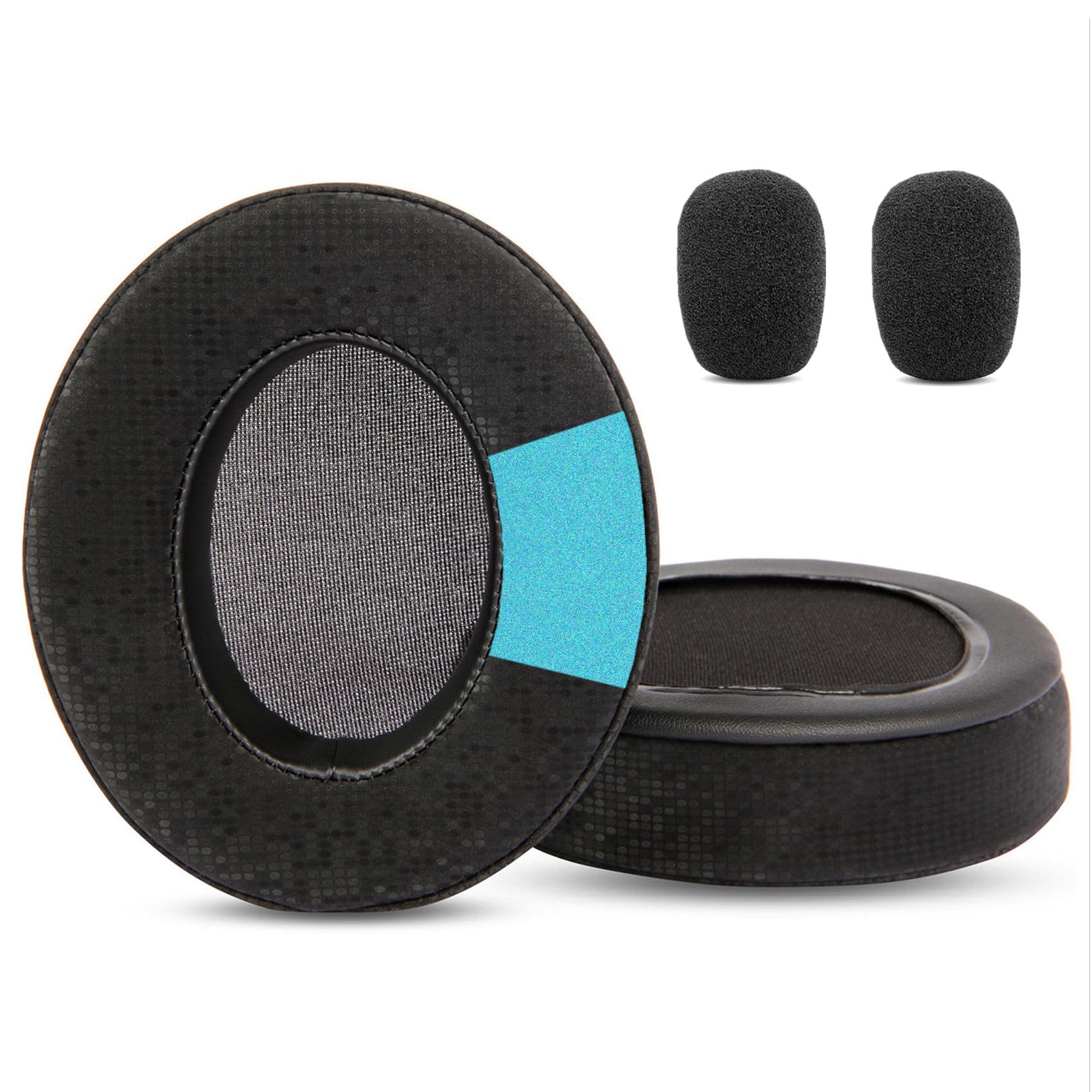 TaiZiChangQin E900 Pro Upgrade Thicker Ear Pads Cushions Mic Foam Replacement Compatible with EKSA E900 / E900 Pro E900pro Gaming Headphone (Protein Leather Earpads)