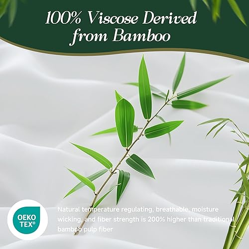 Miniatura 5 de Simple&amp;Opulence Juego de sábanas 100% viscosa de bambú, 3 piezas, refrescantes para personas que duermen con calor, juego de sábanas suaves y