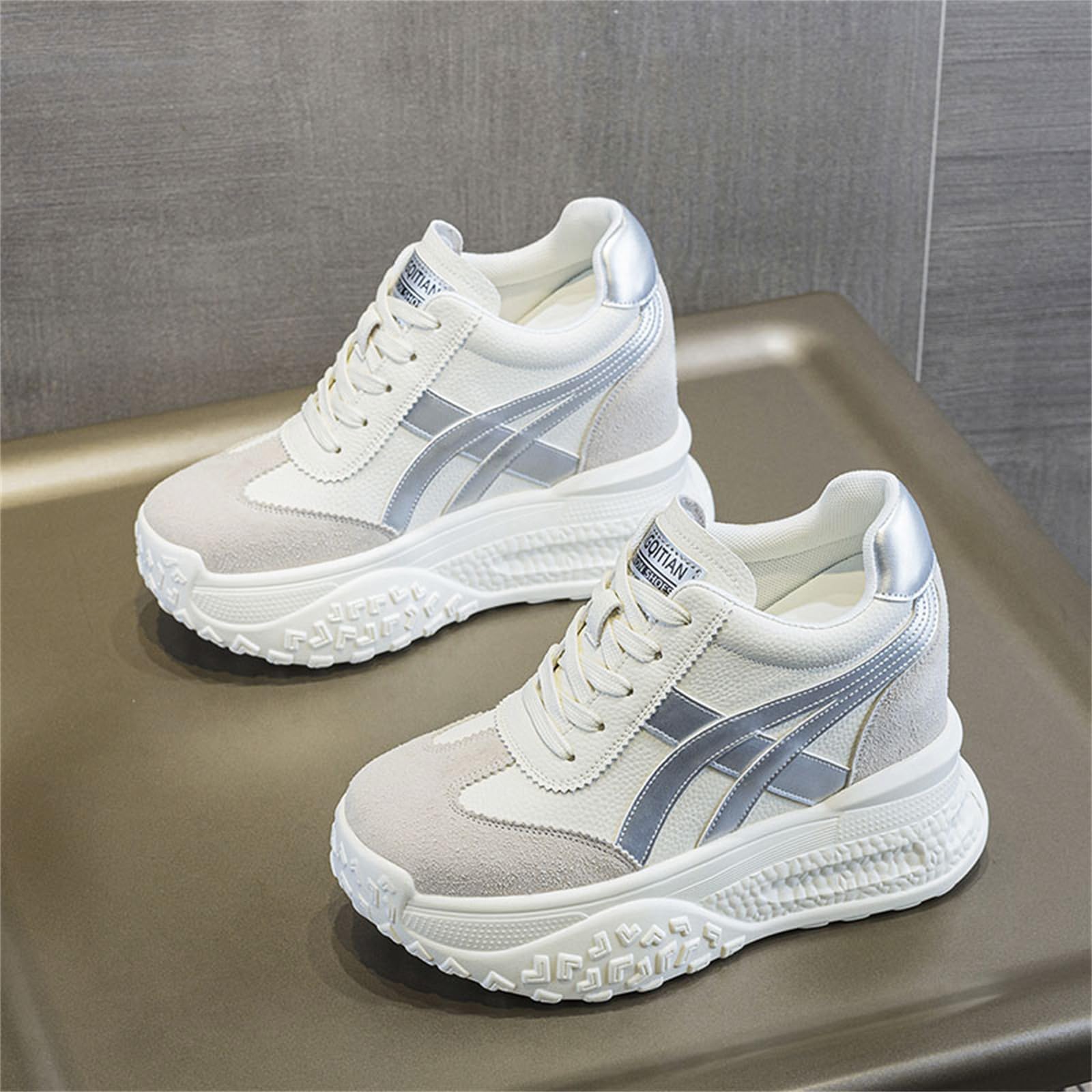 AONETIGER Sneakers Donna Alta Zeppa Moda Casual Scarpe | Casual Leggere Comode Sneakers Eleganti Piattaforma Scarpe Con Tacco Interno 11cm Per Quotidiane Aperto Gr.34EU-39EU