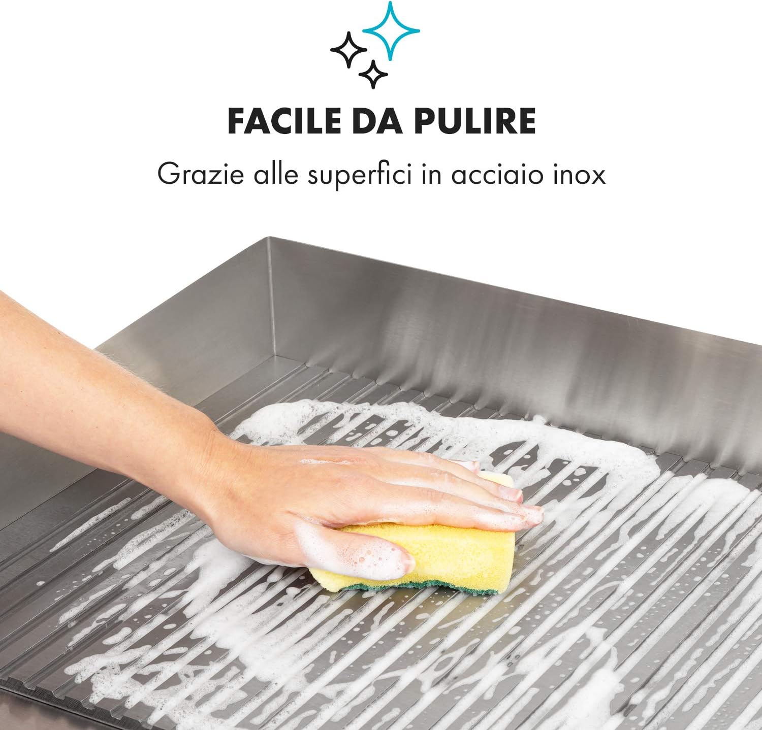 KLARSTEIN Grillmeile 3000R Pro - Piastra Elettrica in Ghisa, Superficie: 54,5 x 35 cm (ondulata), 50-300°C, 3000 W, Grill Elettrico Professionale con Paraspruzzi, Acciaio Inox KLARSTEIN Grillmeile 3000R Pro - Piastra Elettrica in Ghisa, Superficie: 54,5 x 35 cm (ondulata), 50-300°C, 3000 W, Grill Elettrico Professionale con Paraspruzzi, Acciaio Inox