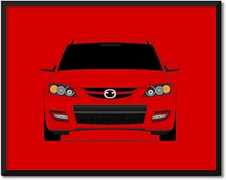 CUSTOMIZABLE COLOR: Mazda Mazdaspeed3 BK (2007-2009) 1st Generation Inspired Poster Print Wall Art Decor Handmade Mazda 3 (Unframed)