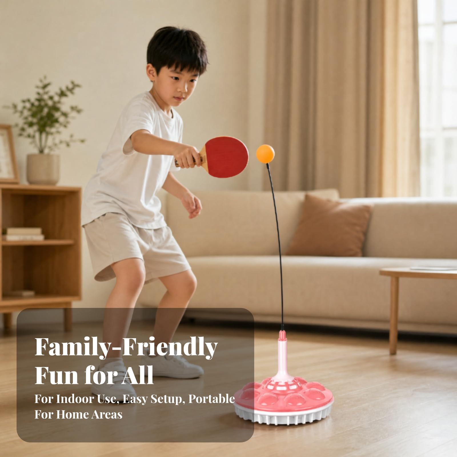 Raqueta Entrenamiento Pong con Base Circular y Muelle Flexible para r sin Mesa en Casa Incluye Pelotas y Eje Repuesto Acuada para Ejercicios