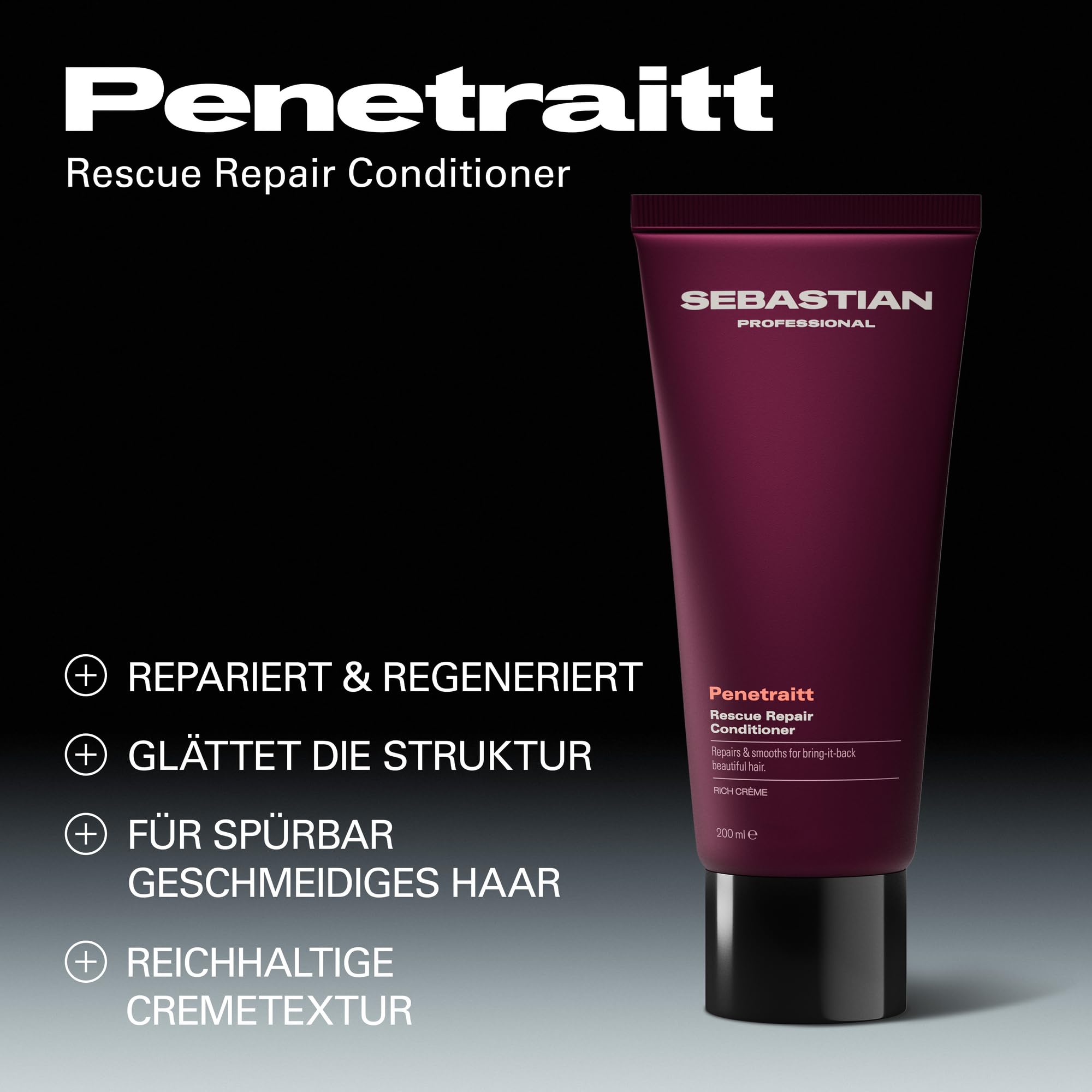 Sebastian Professional Penetraitt Rescue Repair Conditioner – Haarspülung für geschädigtes & strapaziertes Haar – Reichhaltige Cremeformel für mehr Stärke, Glanz & Geschmeidigkeit – 1000 ml