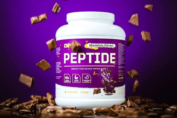 CNP Professional Peptide, High Protein 48g Premium Timed Release Protein Blend, Micellar Casein, Digestive Enzymes, 2.2Kg, Vegetarian and Halal (Chocolate)