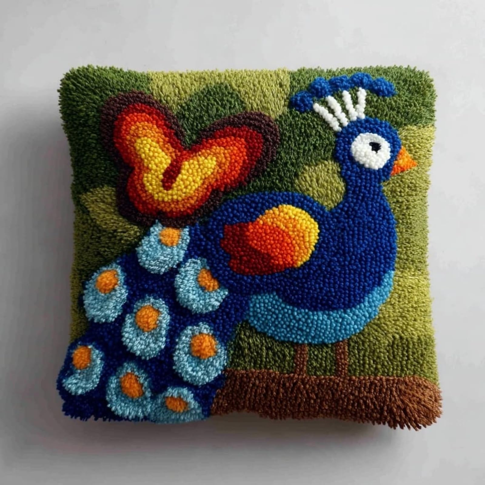 Wallustrioaw Beautiful Peacock Latch Hook Kits For Adults 17X17in,