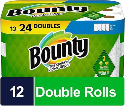 Miniatura 105 de Bounty Select-A-Size - Toallas de papel, blanco, 8 rollos dobles Plus = 20 rollos regulares