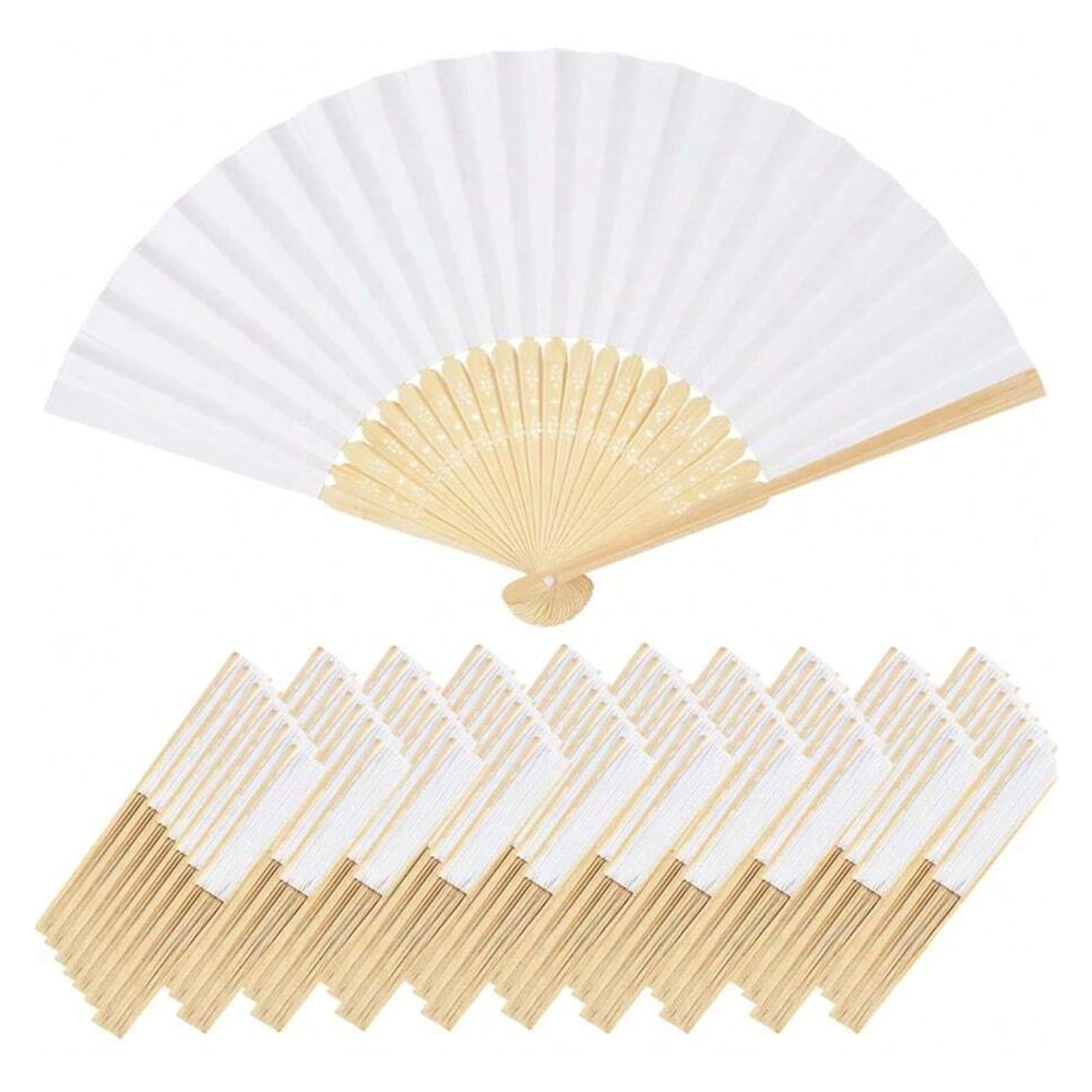 Éventails en Papier Pliables Blancs, 30 Pièces, À Main for Invités De Mariage, Fourniture Décoration for Fête d'anniversaire pour Décorations