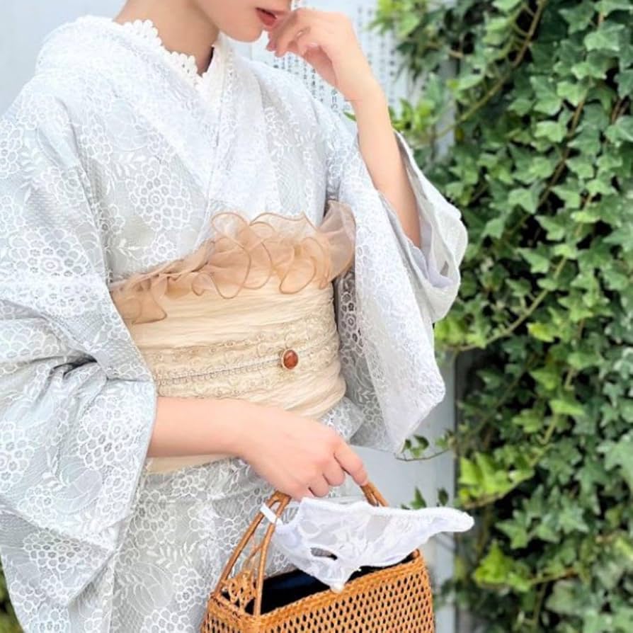 Amazon.co.jp: パール オーガンジー フリル 黒 帯揚げ 帯飾り 袴