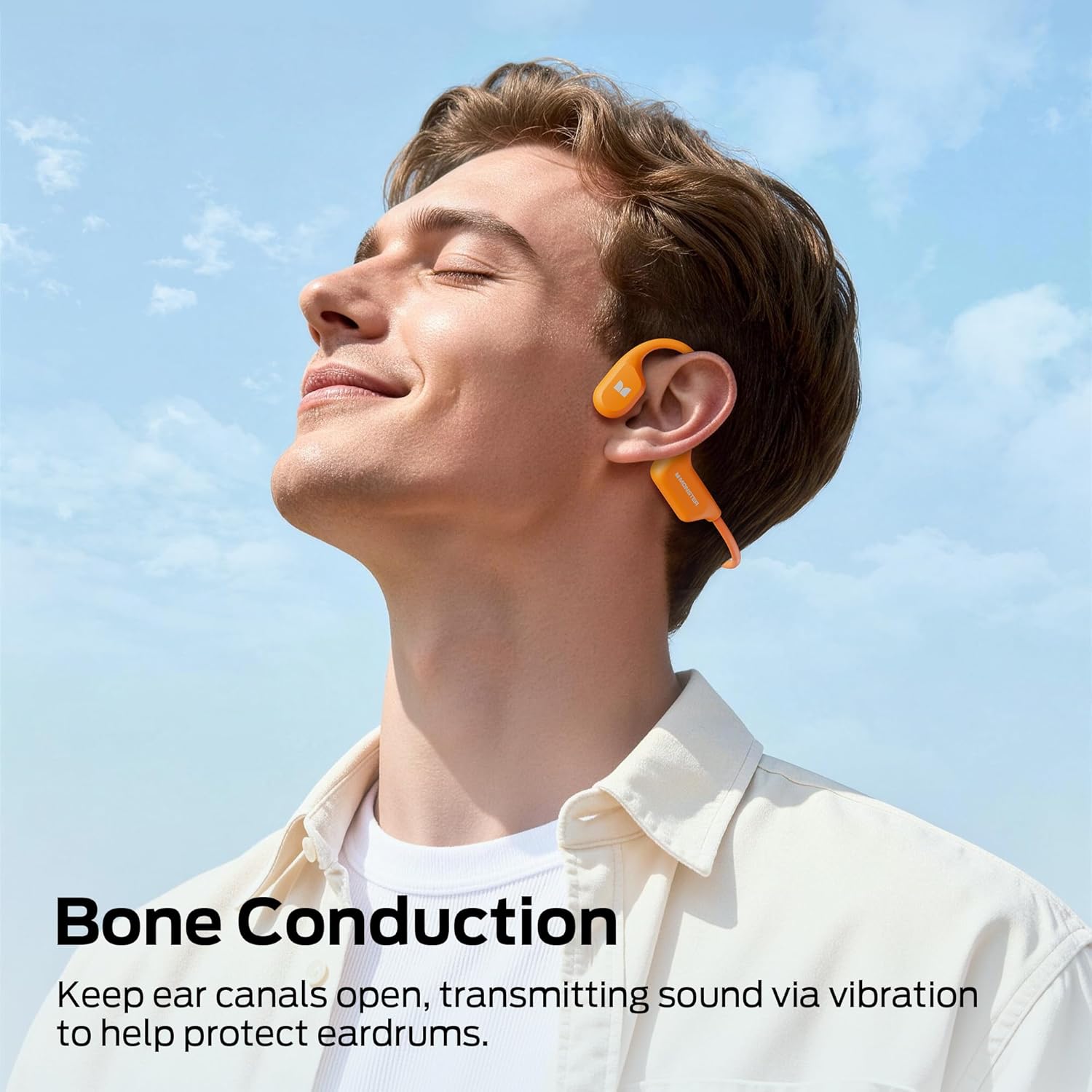 Monster Open Ear BC300 Sport Headphones, Wireless Bone Conduction Headphones Bluetooth 6.0, IPX8 Waterproof, 32GB Built-in Memory, 10-Hour Battery Life for Running, Cycling, Outdoor Sports