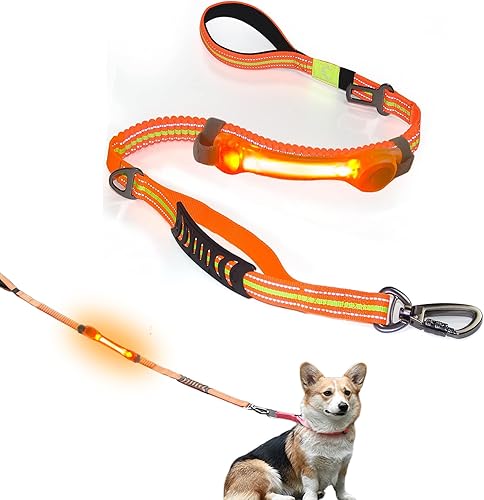 Miniatura 12 de Correa de perro resistente especialmente para perros grandes de hasta 150 libras, correa elástica reflectante de 4 pies para entrenamiento de perros