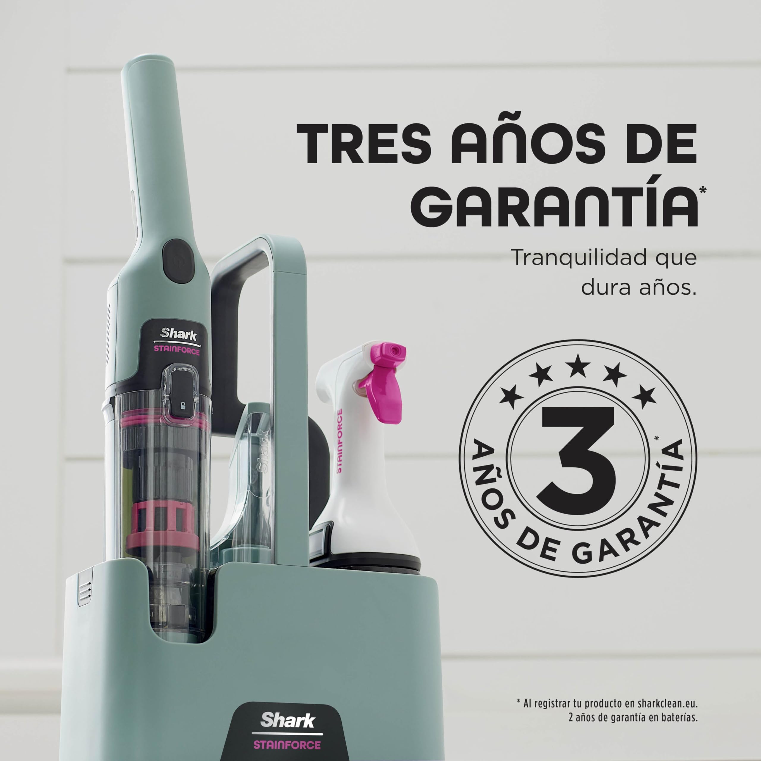 Shark StainForce Limpiador Portátil para Manchas y Olores - Limpieza de Alfombras, Tapicerías, Escaleras y Coches - Incluye Accesorios y 2 Soluciones de Limpieza - Cobre, HX100EUCP