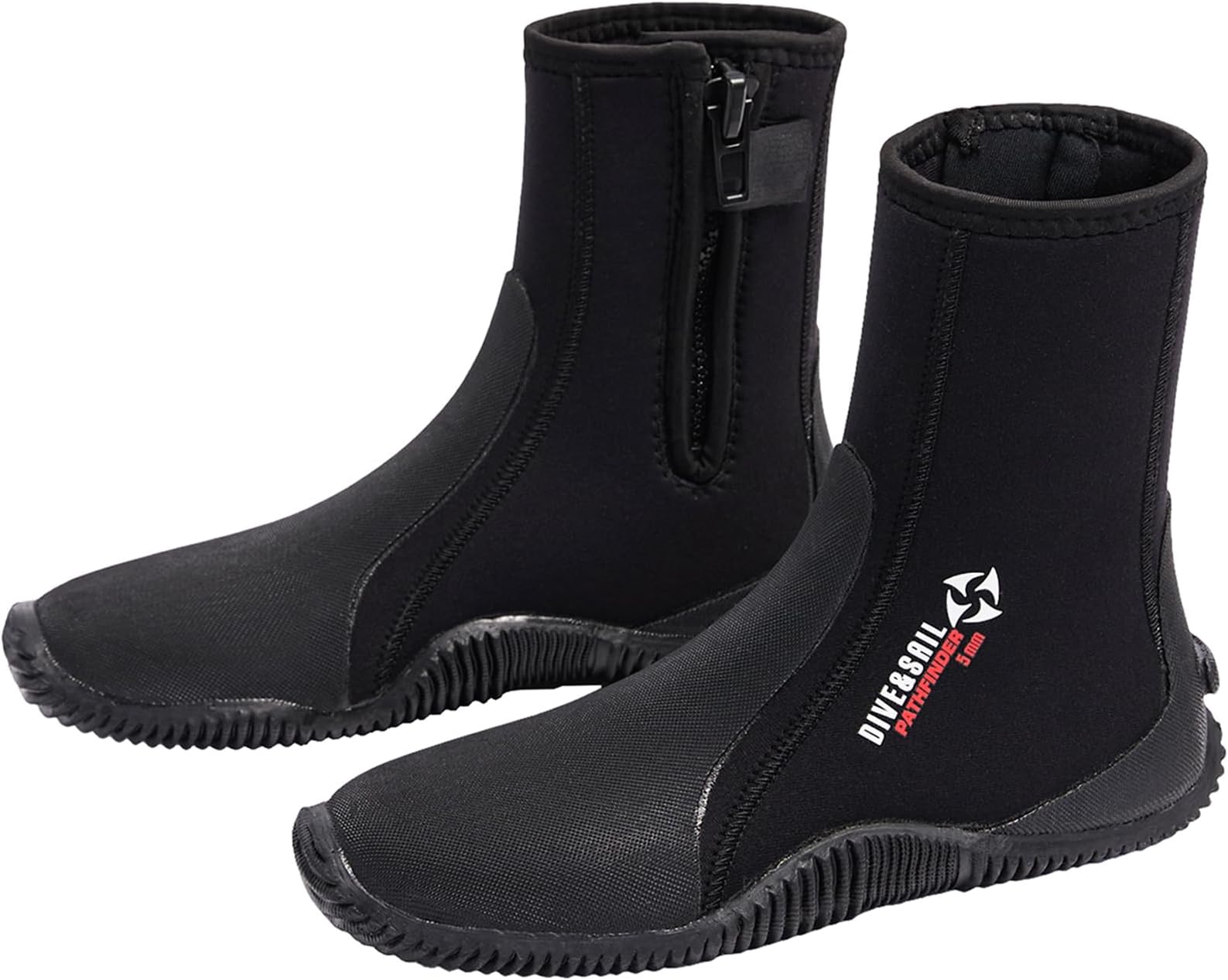Skyone Neoprene Dive Boots Men Women, Surf Booties Scuba Diving Boots 5MM, Wetsuit Booties Scuba Shoes with Anti-Slip Premium Rubber Sole for Sailing Snorkeling Boating