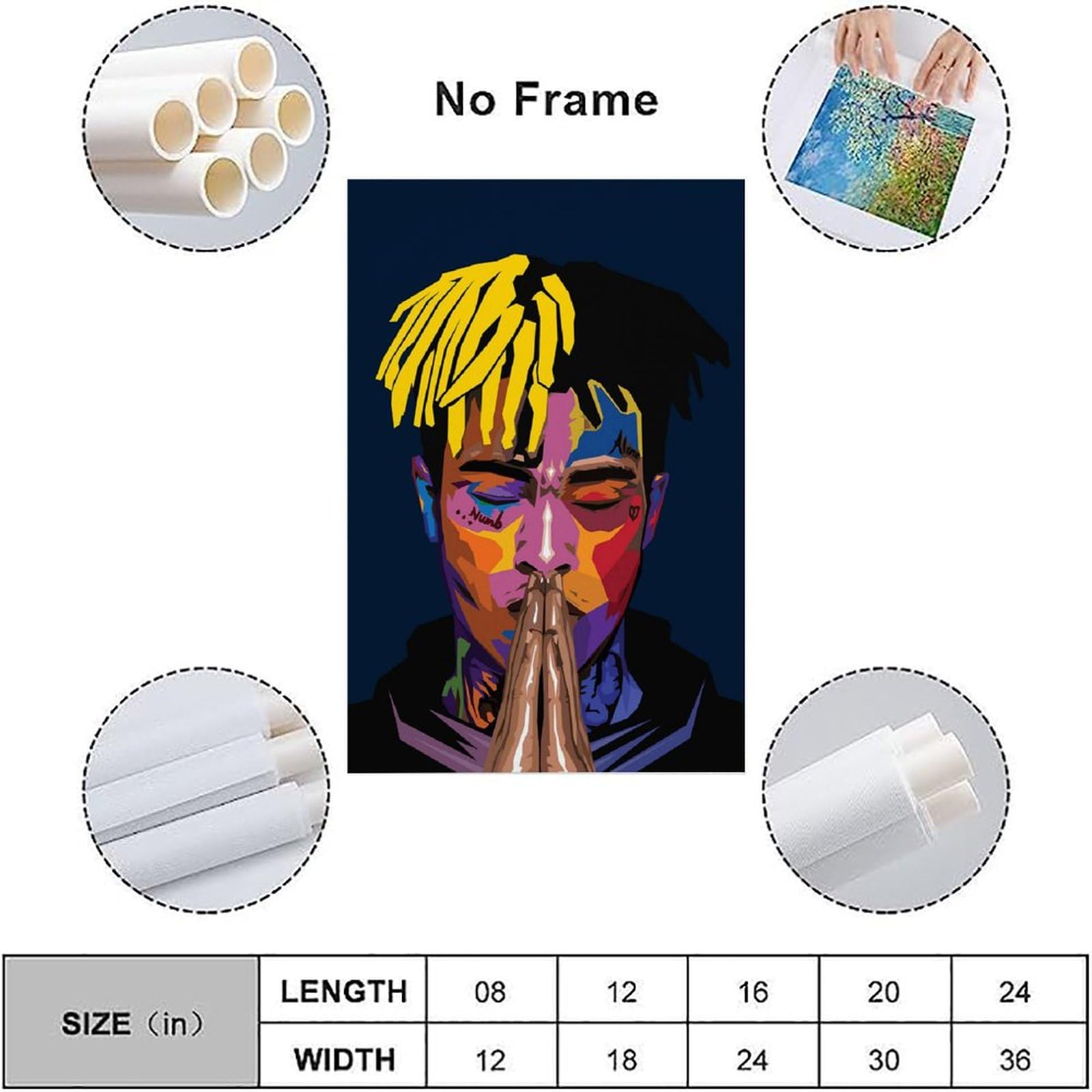 Amazon.co.jp: Hip Hop Rapper XXXTentacion Poster Decor Painting