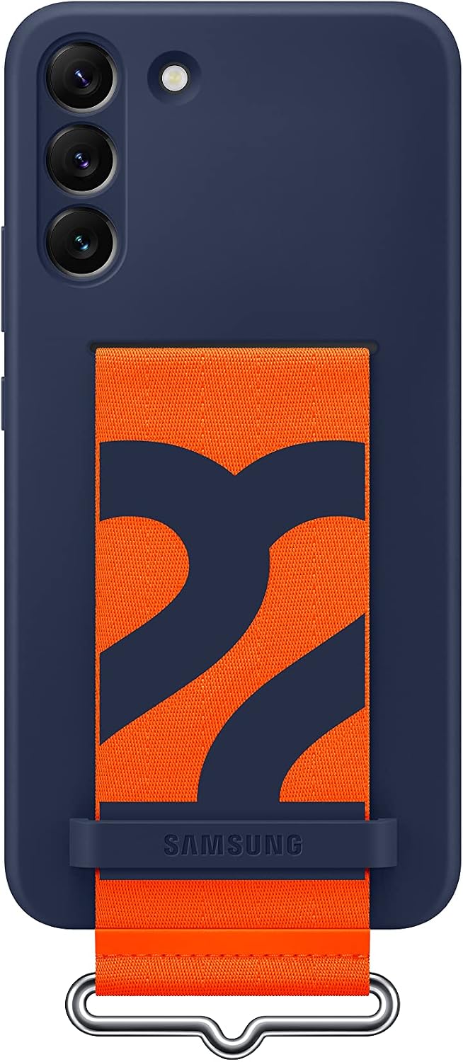 Samsung Galaxy S22+ Silicone Cover with Strap, Navy