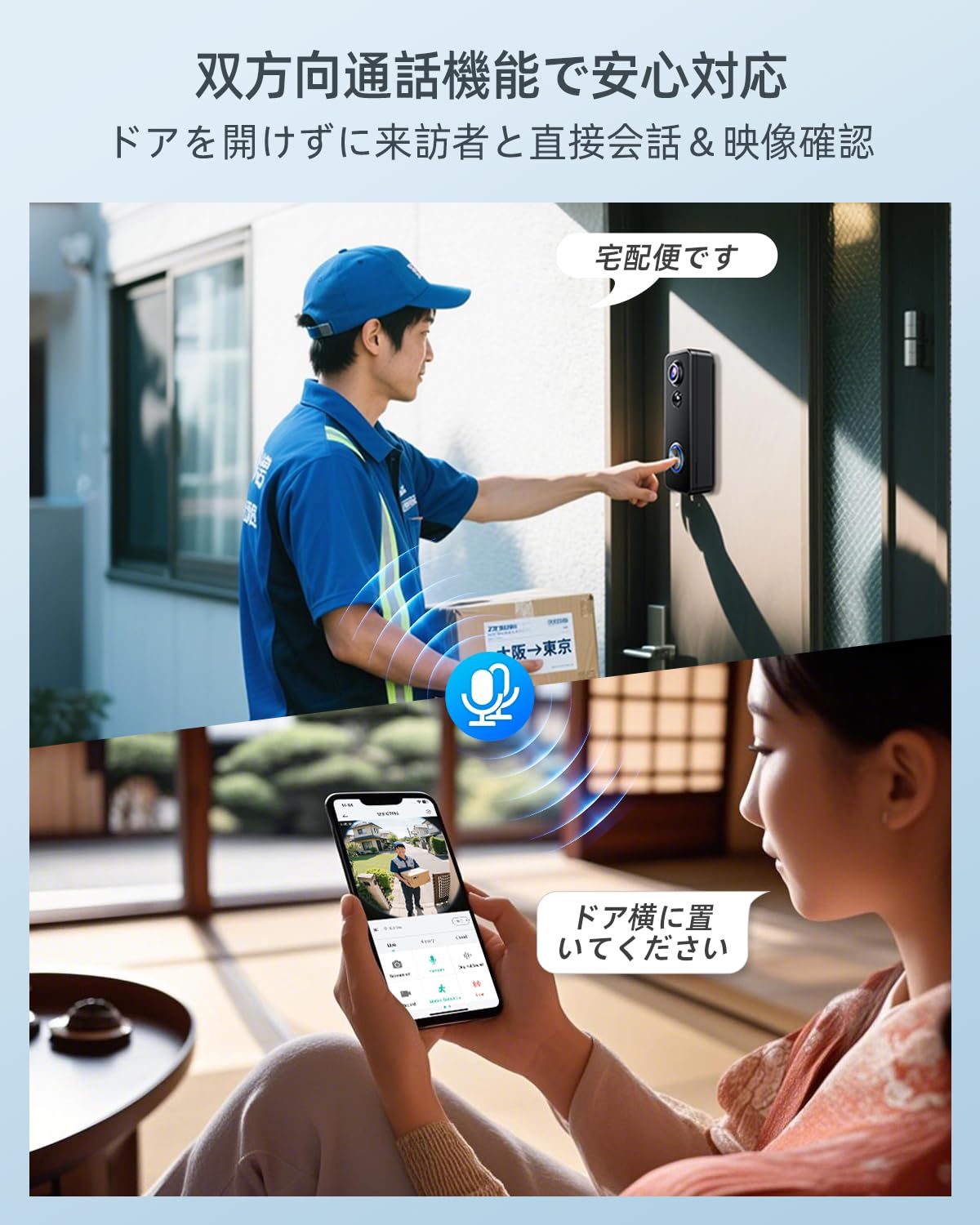 Amazon.co.jp: Vilom 工事不要ワイヤレスインターホン ドアホンカメラ