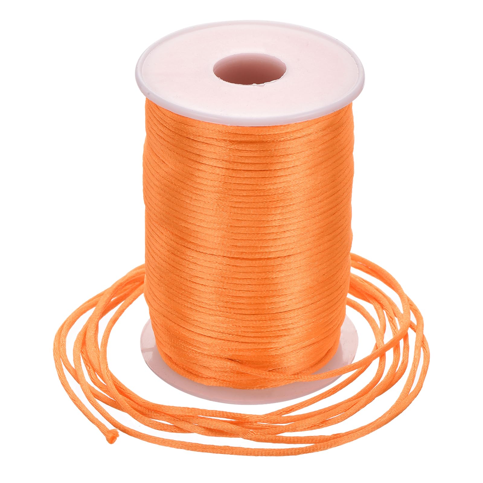 Rebower Nylon Satin Cord 2.5mm, 100m Nylon String for Bracelet Braided Thread [for Jewelry Making Necklace Chinese Knot Craft] - Orange — image 1