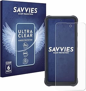 savvies Screen Protector compatible with Cubot King Kong 8 Protection Film Clear 6-Pack