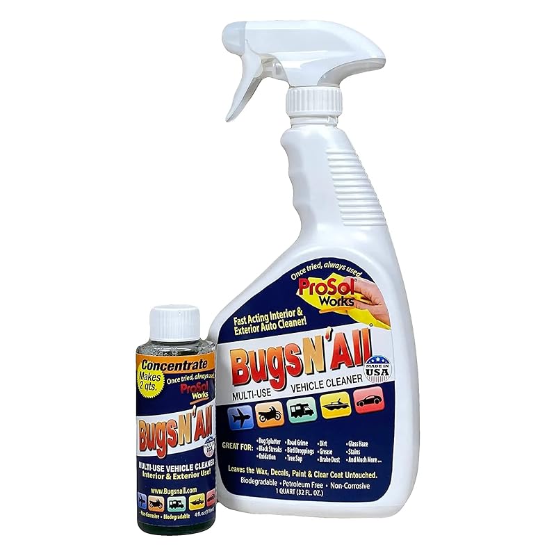 Removedor de Insetos, Seiva e Piche PROSOL WORKS Concentrado para Limpeza Automotiva, 118 mL com Borrifador de 946 mL