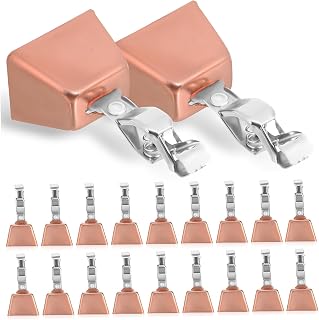 ADOCARN 20 Piezas Campana De Pesca Equipo De Pesca De La Carpa Suministros De Pesca Nocturna Campanas De Alerta De Caña De Pescar Campanas De Clip De Pesca Acero Inoxidable Oro Rosa