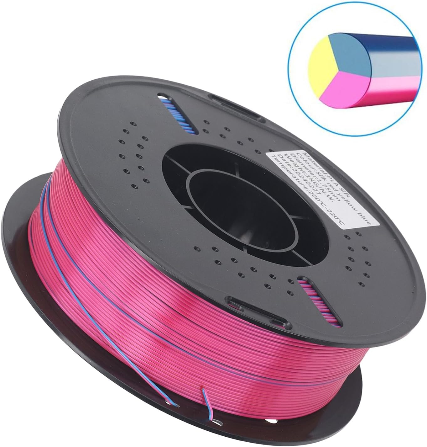 3D Printer Filament Bundle PLA Filament 1.75mm 1KG 3 Color Red Yellow Blue Shiny Silky Smoothly Changeable 3D Printer for