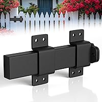 MEEMENG Heavy Duty Slide Gate Latch with Padlock Hole - Rustproof for Wooden Fences, Barn Doors, Gates, Sheds & Cabinets