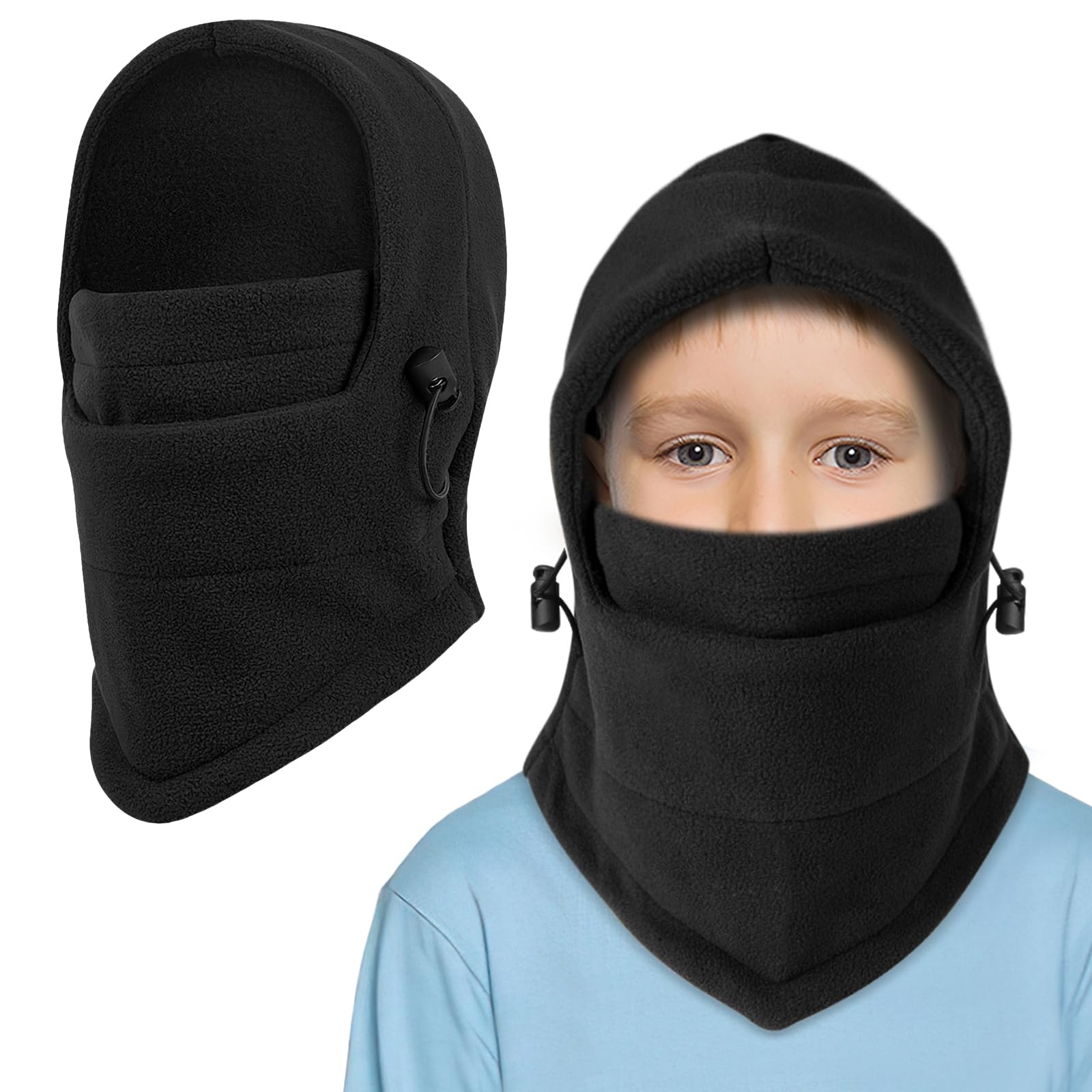 Thermal Balaclava Hat for Kids, Multifunction Windproof Balaclava ski Mask Full Face Cover Hat Breathable Snood Hood Hat Neck Warmer for Helmet Winter Outdoor Sports Suitable for 4-10 Years