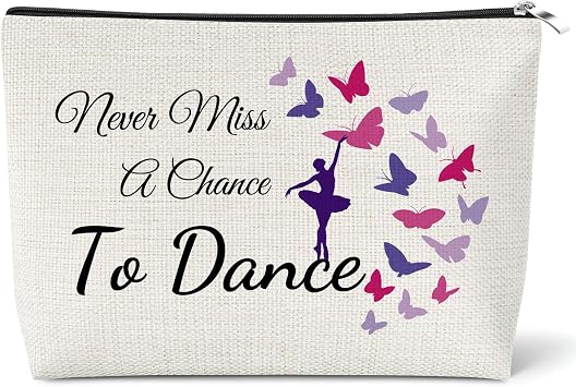 Dance Lover Gift Cosmetic Bag Dancing Gifts for Girls Dance Gifts for Women Dancing Teammate Gift for Women Makeup Bag Ballerina Present for Ballet Dancer Birthday Christmas Graduation