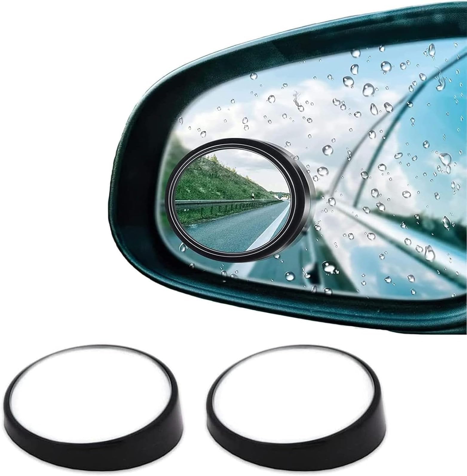 2Pcs Blind Spot Mirrors for Cars, Small Round Convex Adjustable 360°Rotate Wide Angle Car Rear View Mirror for All Universal Vehicles Car Fit Stick-on Design