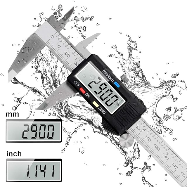 Digital Vernier Caliper, Orthland Electronic Caliper 150mm with Extra-Large LCD Screen, Digital Precision Measuring Tools Micrometer Stainless Steel Water and Splash Resistant with mm/inch Conversion